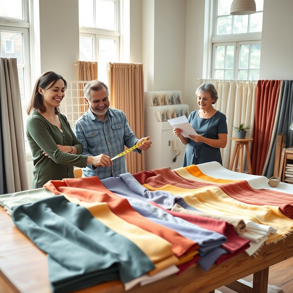 In-home measuring consultation for custom curtains